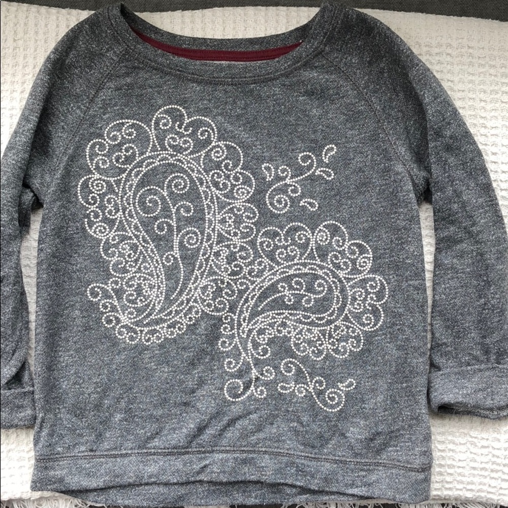 Lucky Brand, Girls, Gray, Paisley Design Top